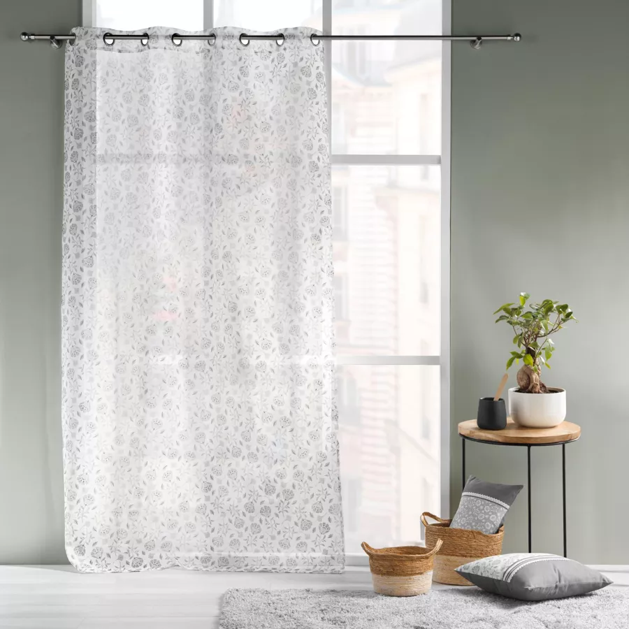 Visillo con ojales (140 x 240 cm) Flavie Gris