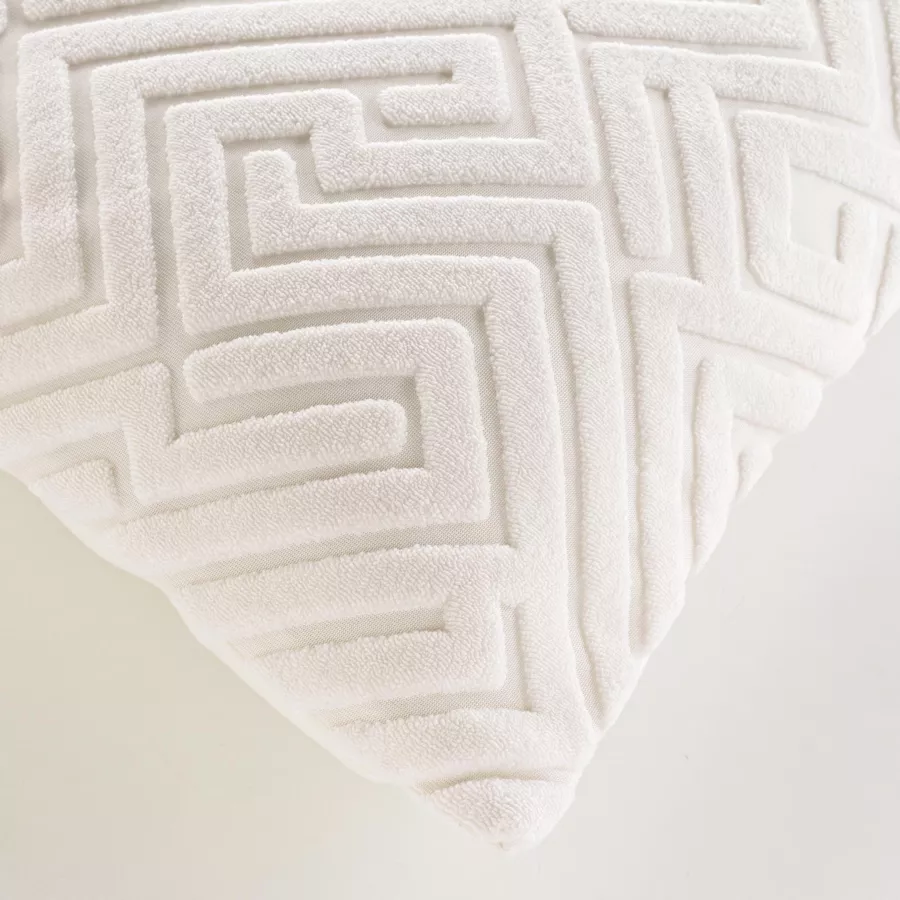 Coussin carré velours (45 x 45 cm) Clover Ecru