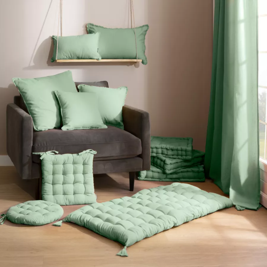Rideau coton (140 x 260 cm) Pixel Vert menthe