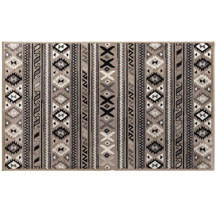 TAPIS RECTANGLE 68 x 110 CM VISCOSE TISSEE SAKARI TAUPE