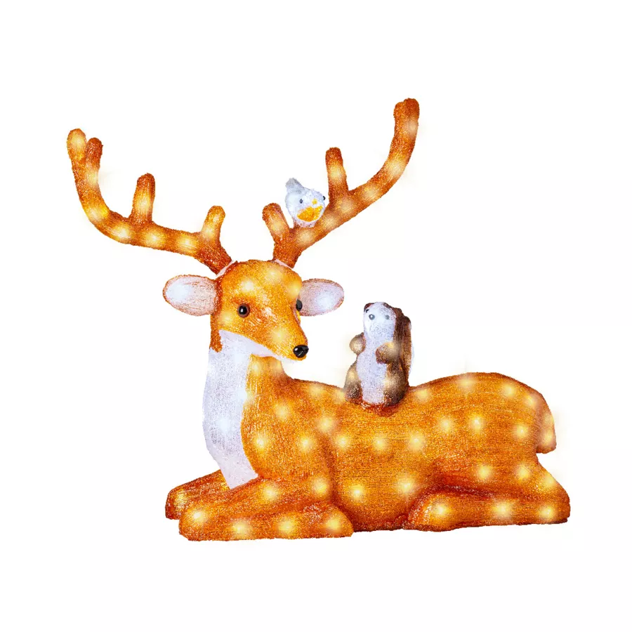 Renne lumineux et ses amis 140 LED (H66 cm) Blanc chaud