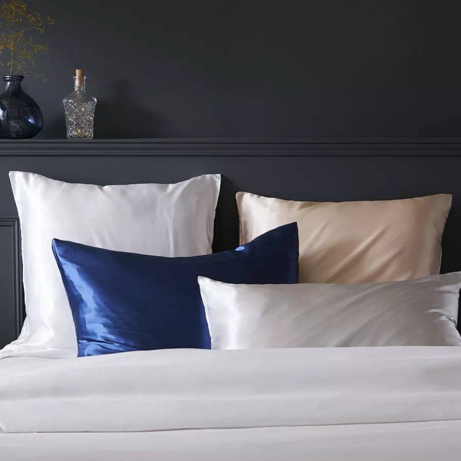 Funda de almohada cuadrada de seda de morera (63 x 63 cm) Mizuki Beige pampa