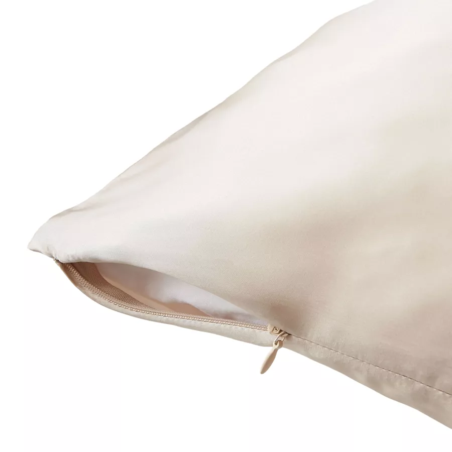 Taie d'oreiller carrée soie de mûrier (63 x 63 cm) Mizuki Beige pampa