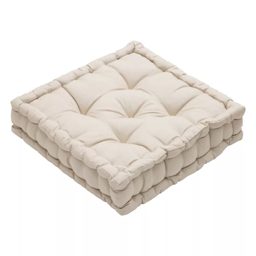 Coussin de sol carré coton (60 x 60 cm) Pixel Bicolore Terracotta / beige