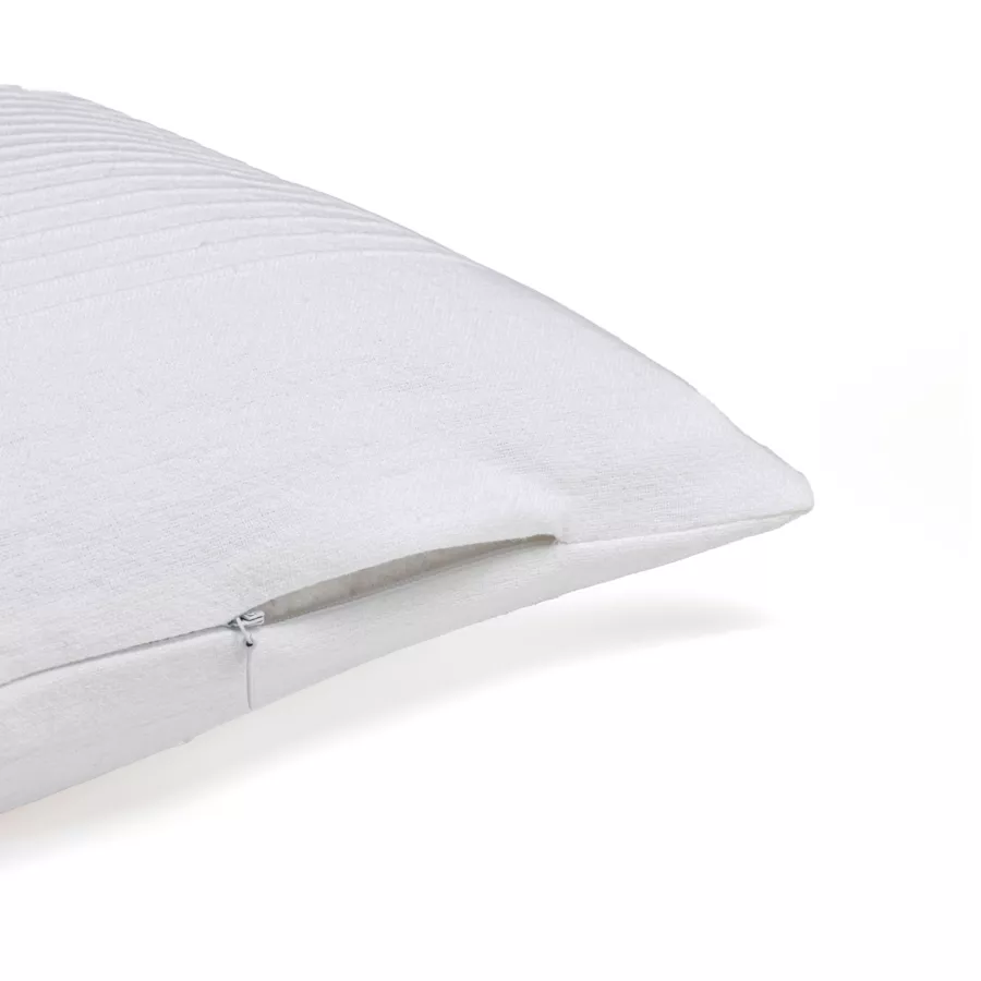 Funda de cojín rectangular algodón tejido (30 x 50 cm) Léa Blanca