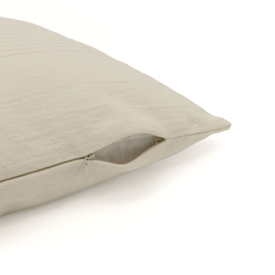 Housse de coussin carrée coton tissé (40 x 40 cm) Léa Beige pampa