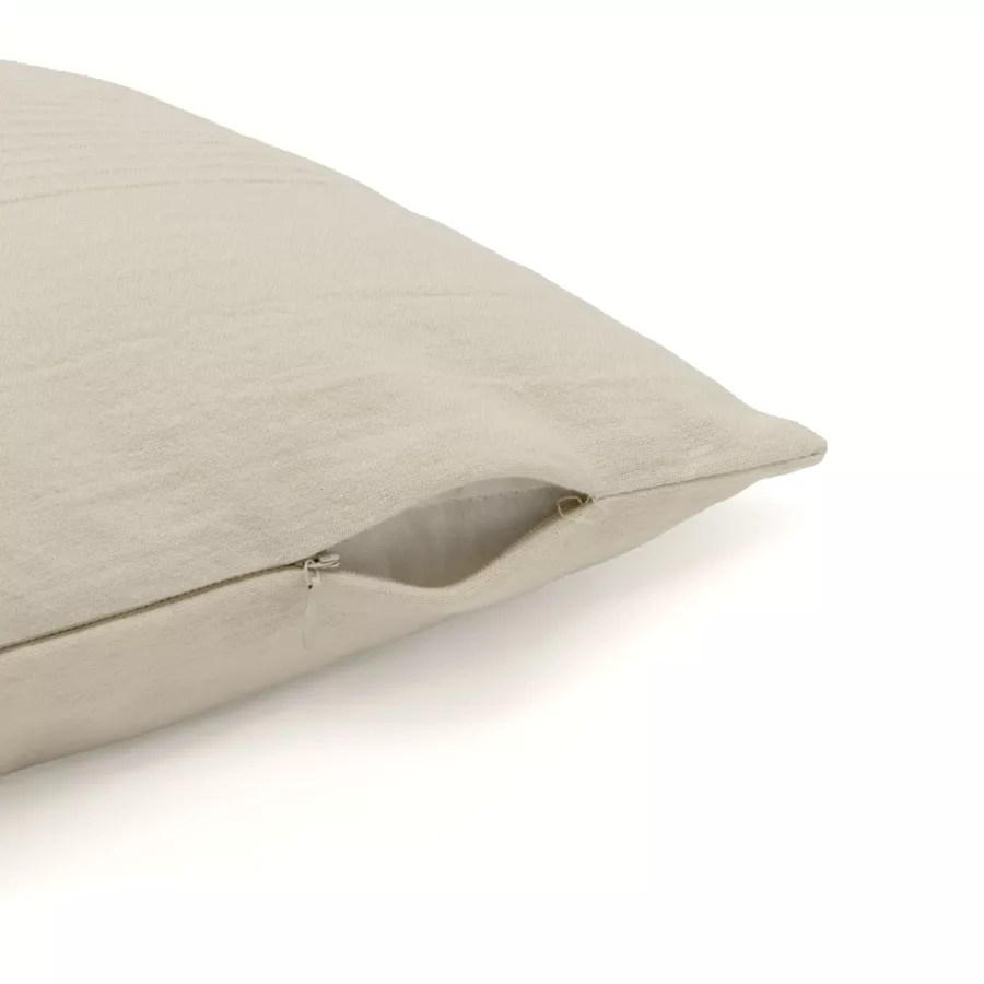 Housse de coussin rectangulaire coton tissé (30 x 50 cm) Léa Beige pampa