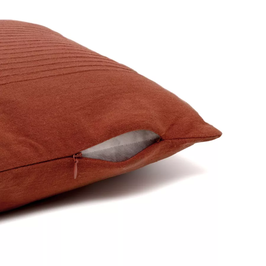 Housse de coussin rectangulaire coton tissé (30 x 50 cm) Léa Terracotta