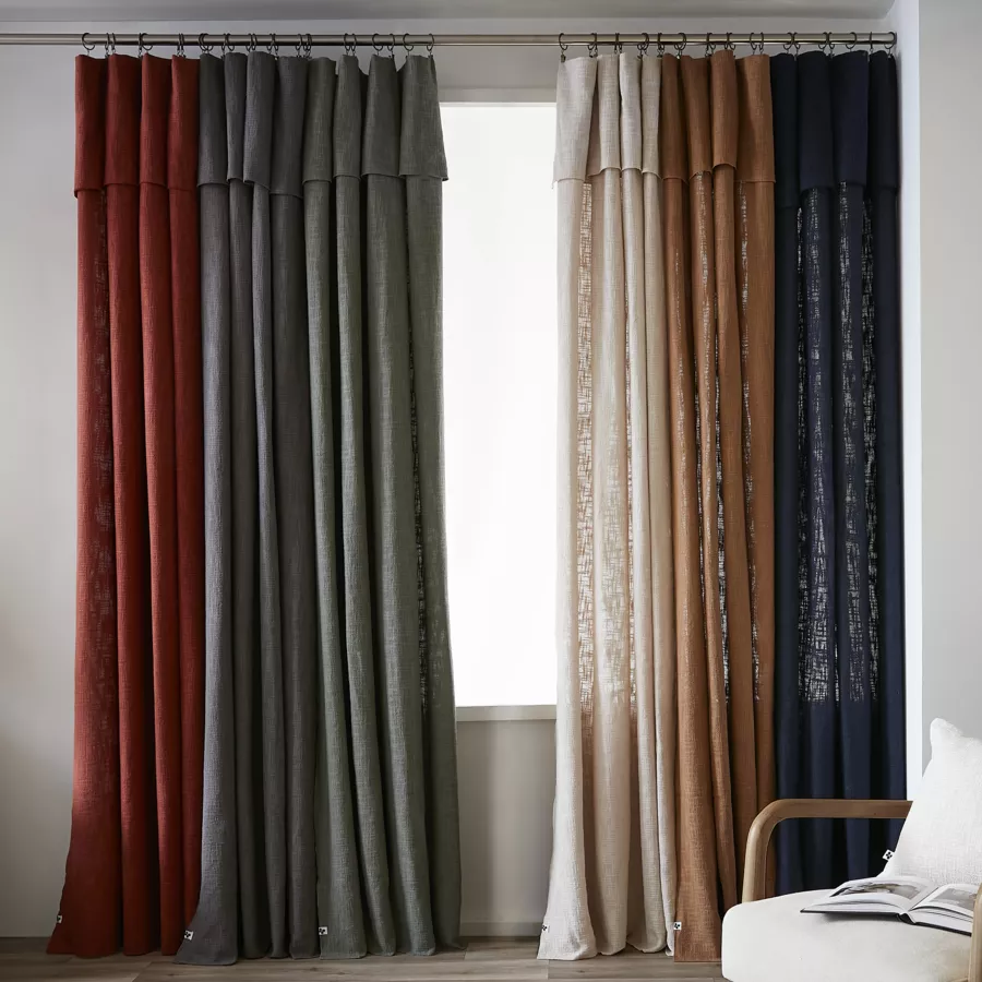 Cortina de algodón ajustable (140 x max 270 cm) Sixtine Azul noche