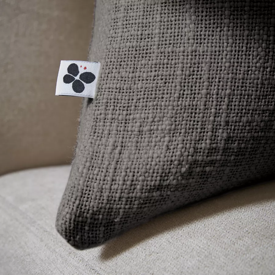 Coussin dŽhoussable 45 x 45 cm Slub SIXTINE Ardoise