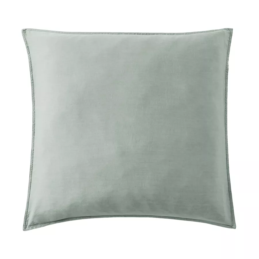 Taie d'oreiller carrée lyocell Tencel™ lavé (80 x 80 cm) Olivia Vert eucalyptus
