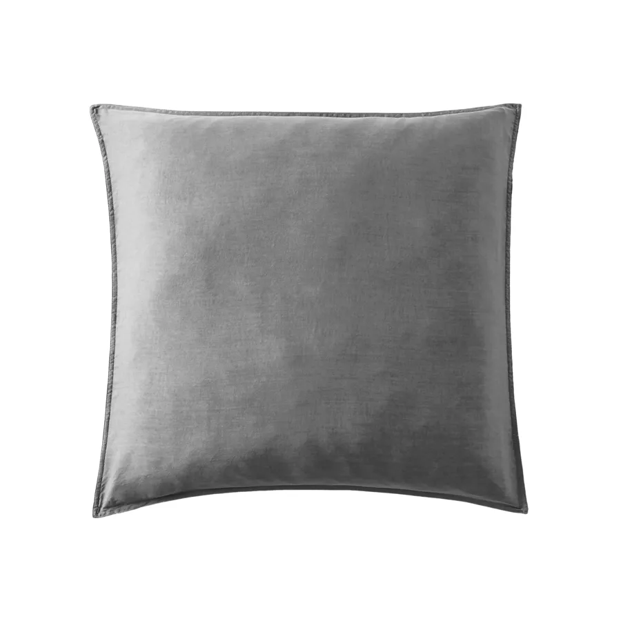 Funda de almohada cuadrada lyocell Tencel™ lavado (63 x 63 cm) Olivia Gris granito 