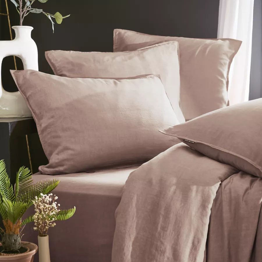 Taie d'oreiller rectangulaire lyocell Tencel™ lavé (50 x 70 cm) Olivia Rose blush