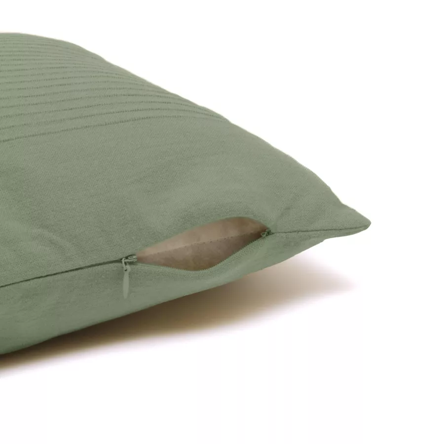 Funda de cojín rectangular algodón tejido (30 x 50 cm) Léa Verde romero