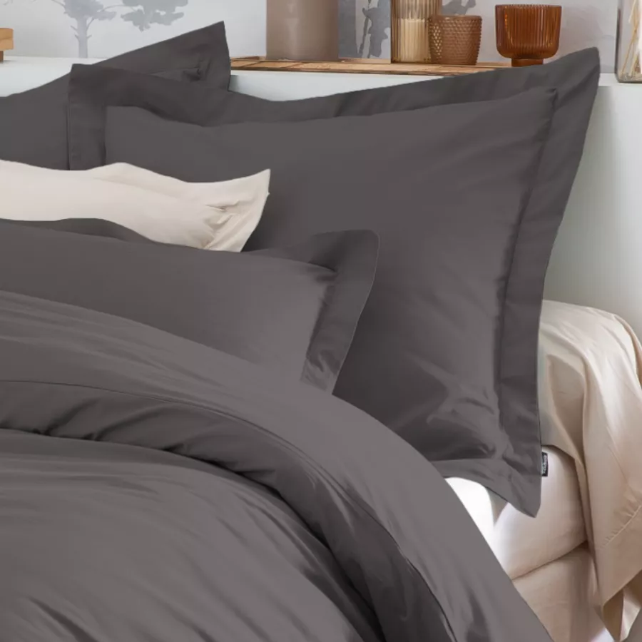 Copripiumino percalle di cotone (240 cm) Cali Grigio antracite