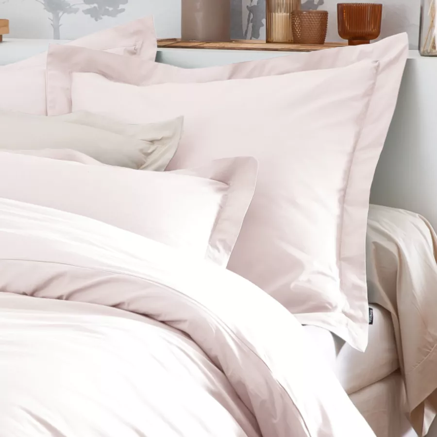 Housse de couette percale de coton (200 x 200 cm) Cali Rose poudré