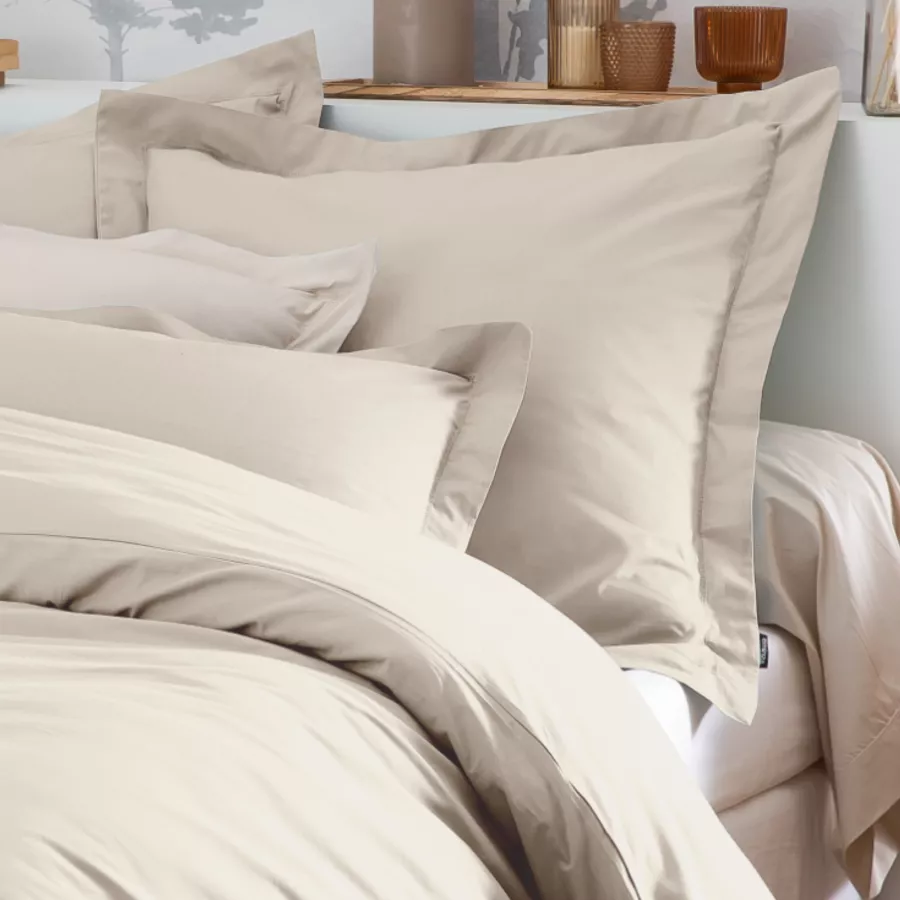 Copripiumino percalle di cotone (260 cm) Cali Beige lino