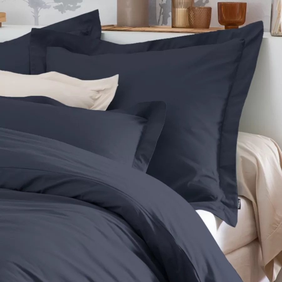 Housse de couette percale de coton (240 x 220 cm) Cali Bleu marine