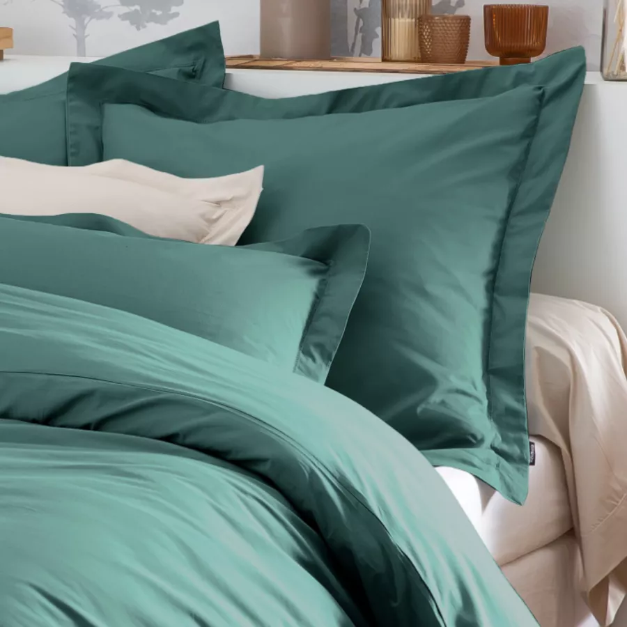 Housse de couette percale de coton (200 x 200 cm) Cali Bleu canard