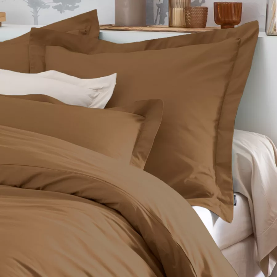 Housse de couette percale de coton (240 x 220 cm) Cali Cappuccino