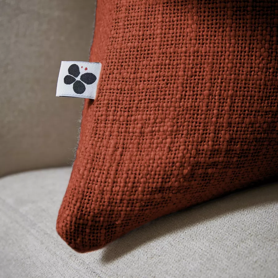 Coussin dŽhoussable 60 x 60 cm Slub SIXTINE Terracotta