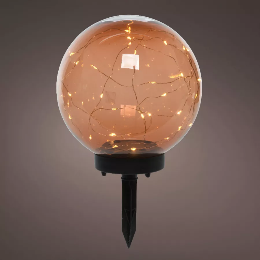 Borne de jardin solaire (D20 cm) Crystal 30 LED - Orange