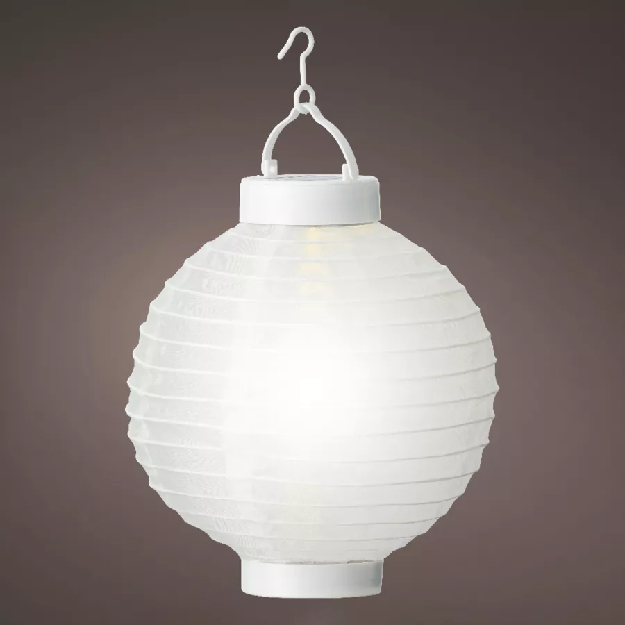 Lanterne chinoise solaire (D20 cm) Papier - Blanc chaud