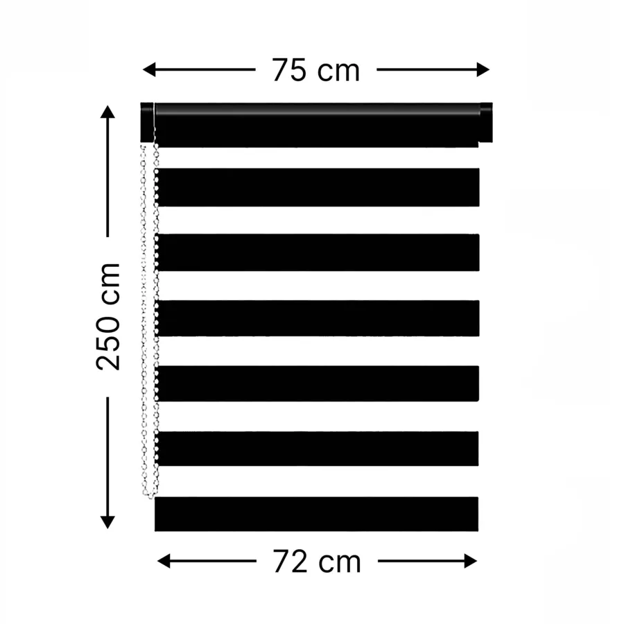 Estor enrollable Día / Noche (75 x 250 cm) Gris antracita