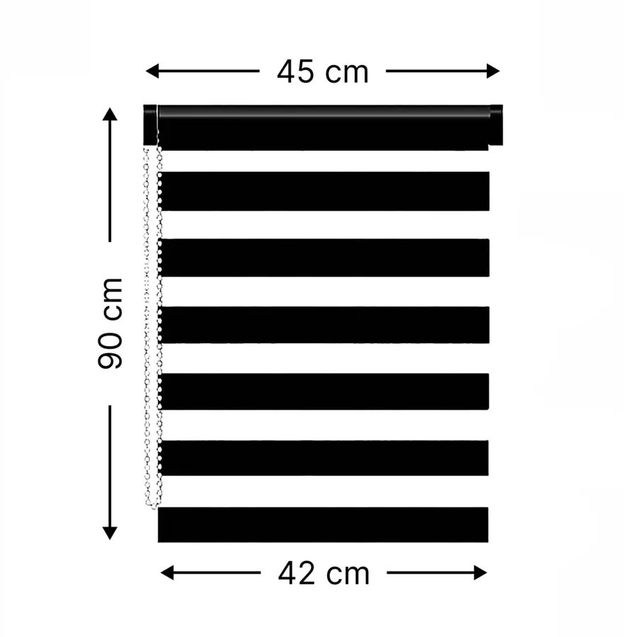 Store enrouleur Jour / Nuit (45 x 90 cm) Noir
