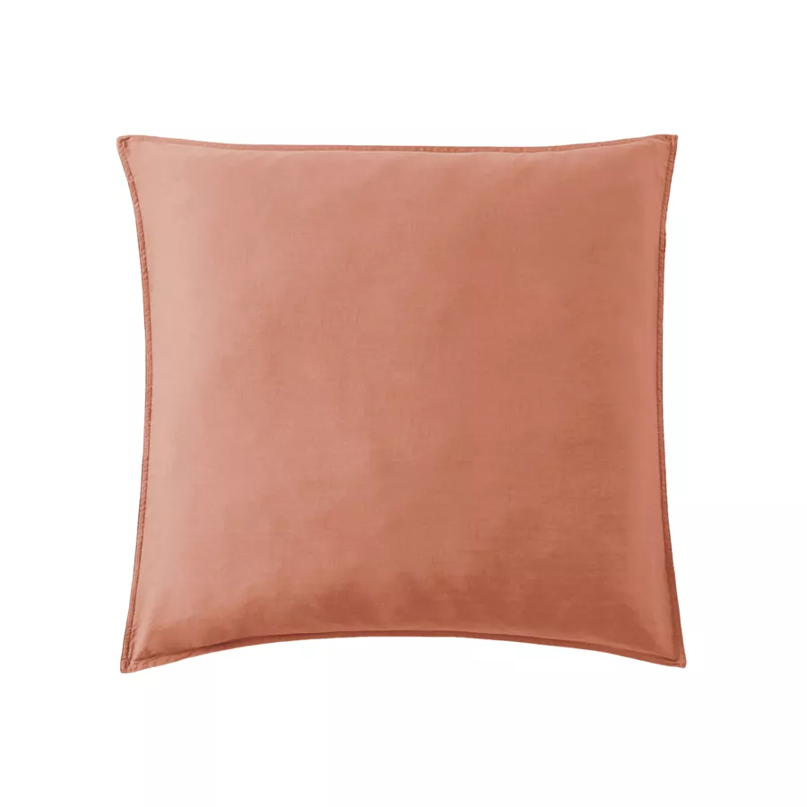 Funda de almohada cuadrada lyocell Tencel™ lavado (63 x 63 cm) Olivia Terracota