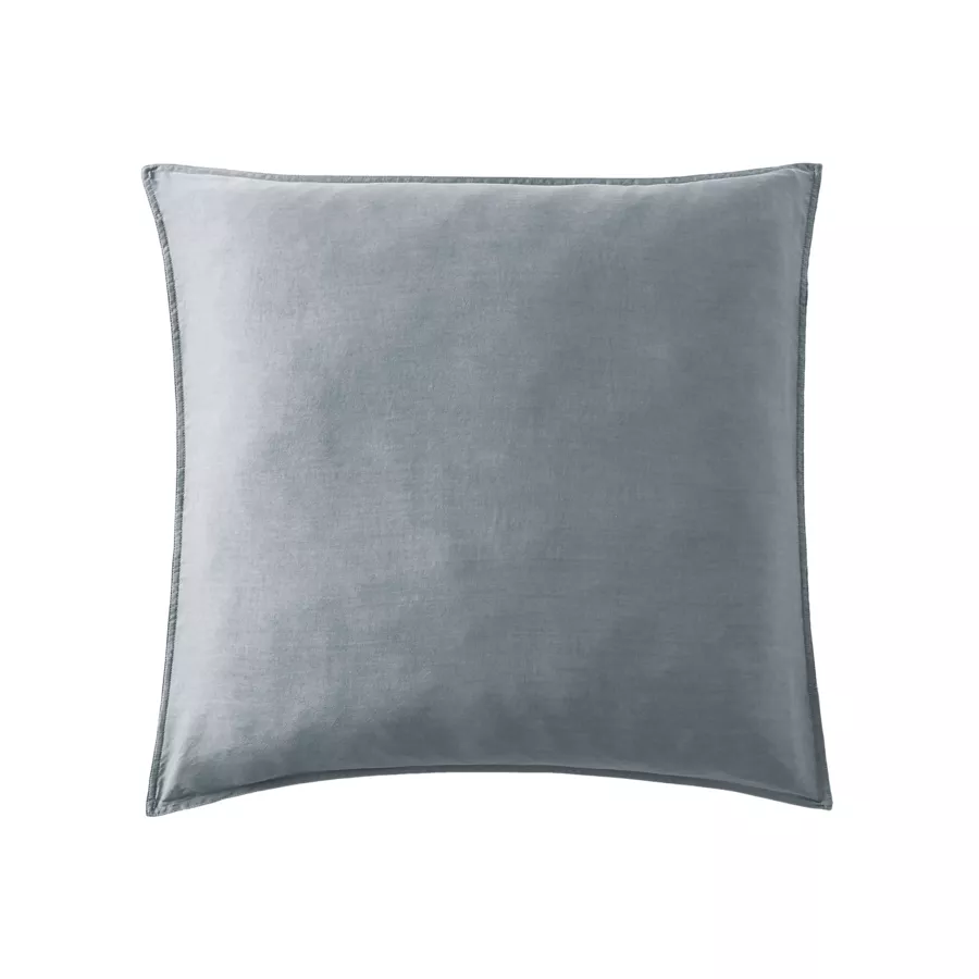 Funda de almohada cuadrada lyocell Tencel™ lavado (63 x 63 cm) Olivia Azul piedra