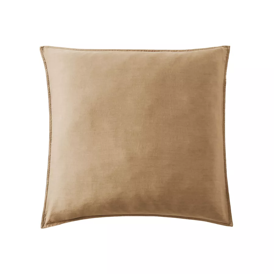 Taie d'oreiller carrée lyocell Tencel™ lavé (63 x 63 cm) Olivia Camel