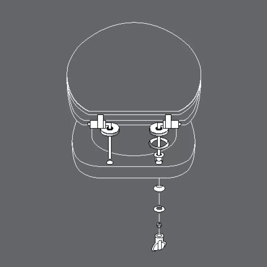 Abattant WC (37 x 45,5 cm) Ginkoblue, MDF ImprimŽ