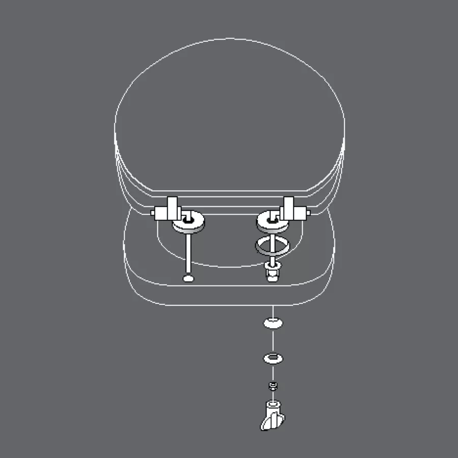 Abattant WC (37,5 x 46 cm) Kelly Blanc, MDF ImprimŽ