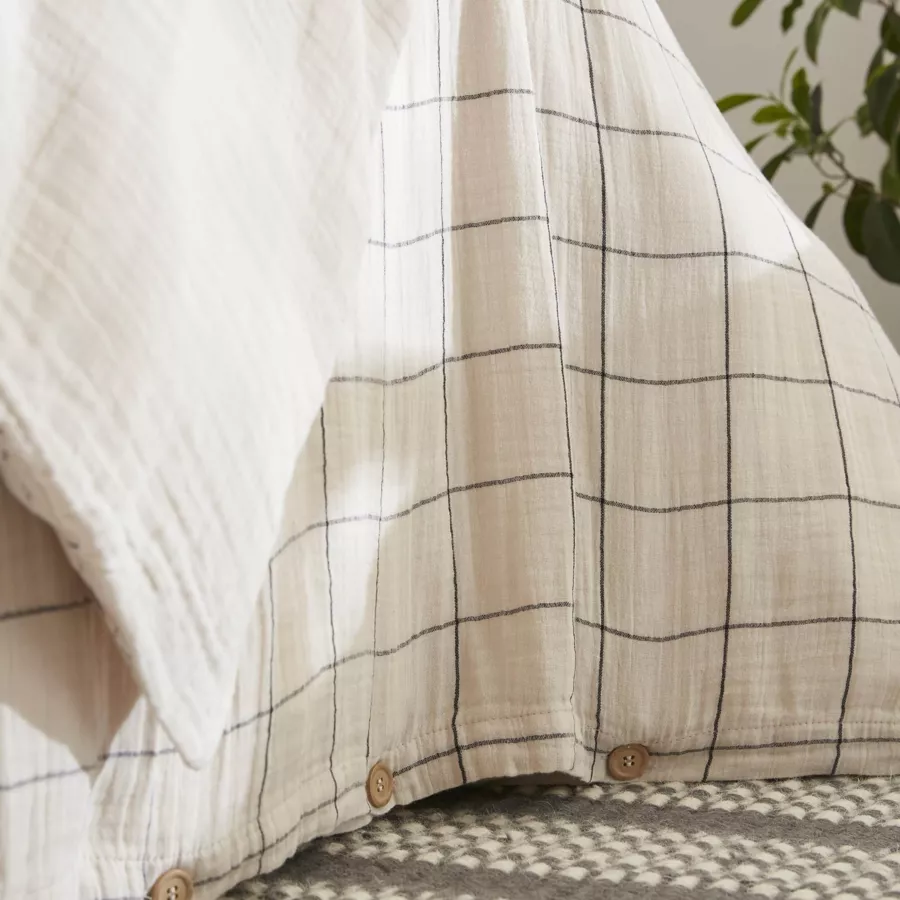Funda nórdica de gasa de algodón (240 x 220 cm) Gaïa Match Beige pampa