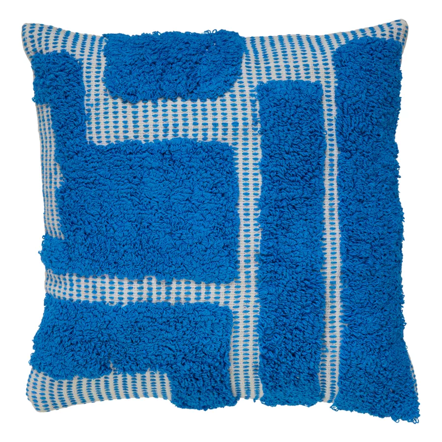 Cojín cuadrado algodón (50 x 50 cm) Poppy Azul