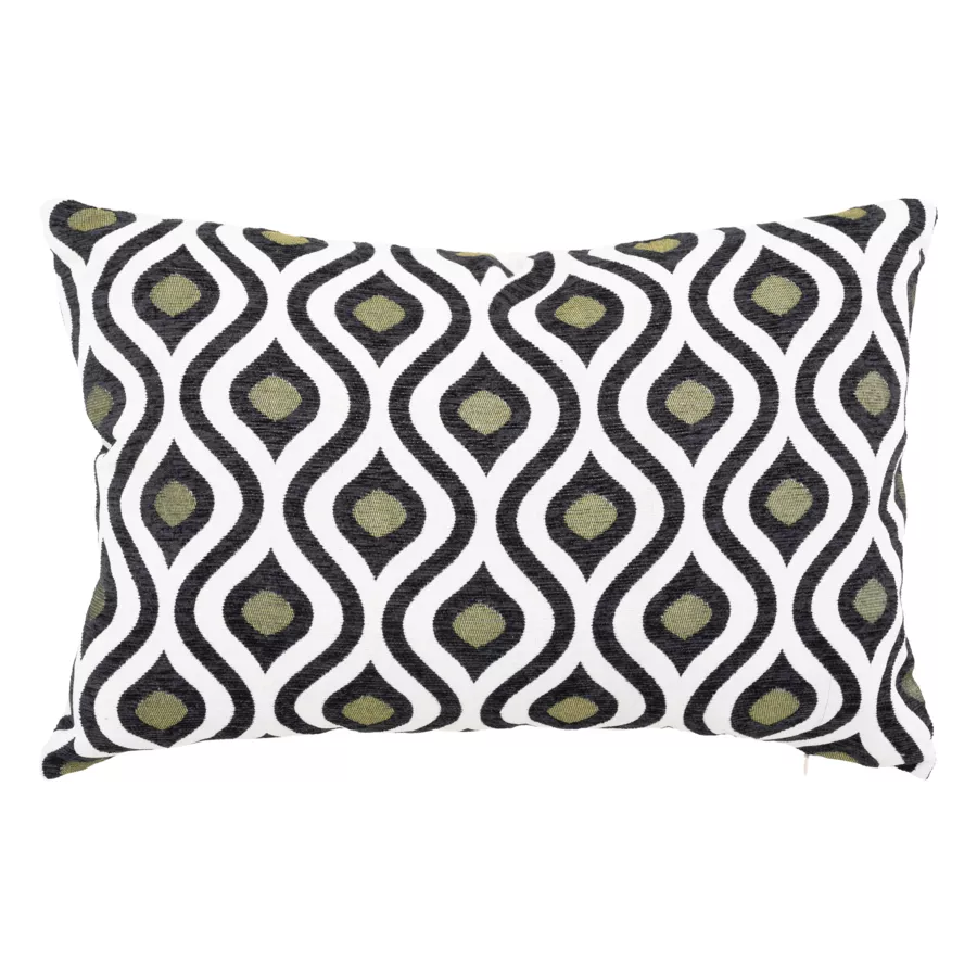 Cojín rectangular polyalgodón (35 x 58 cm) Twist Negro