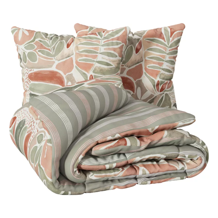 Housse de couette et deux taies coton (240 x 220 cm) Alvaro Multicolore