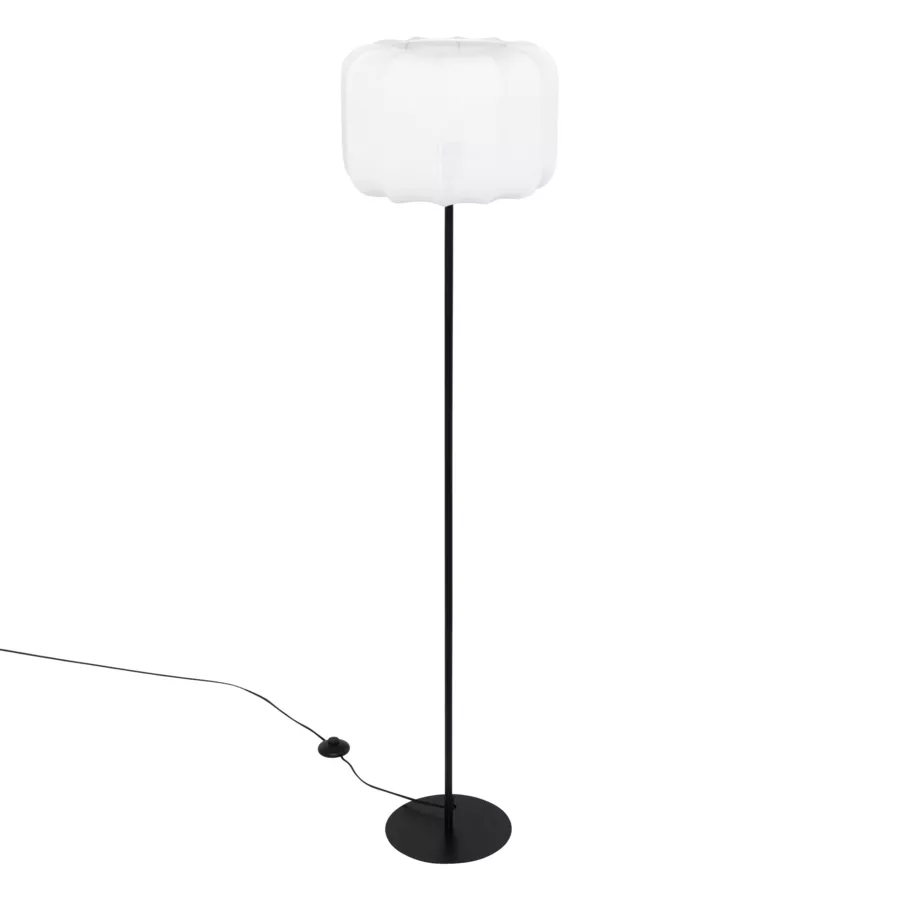 Katoenen staande lamp (150 cm) Tobie Zwart