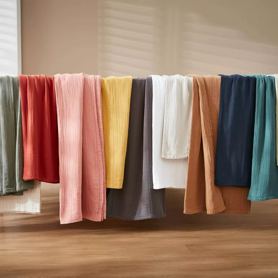 Tenda con passanti nascosti (180 x 240 cm) Gaïa Albicocca
