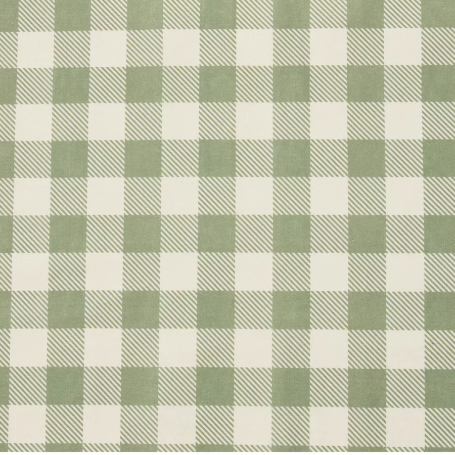EM - Nappe en coton enduit 150 x 250 cm VICHY sauge