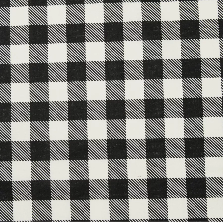 EM - Nappe en coton enduit 150 x 350 cm VICHY noir