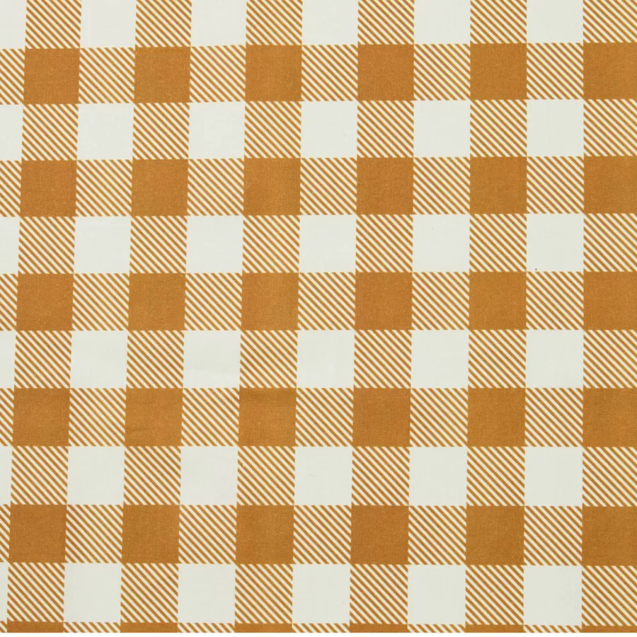 Mantel rectangular de algodón revestido (150 x 350 cm) Vichy Amarillo mostaza