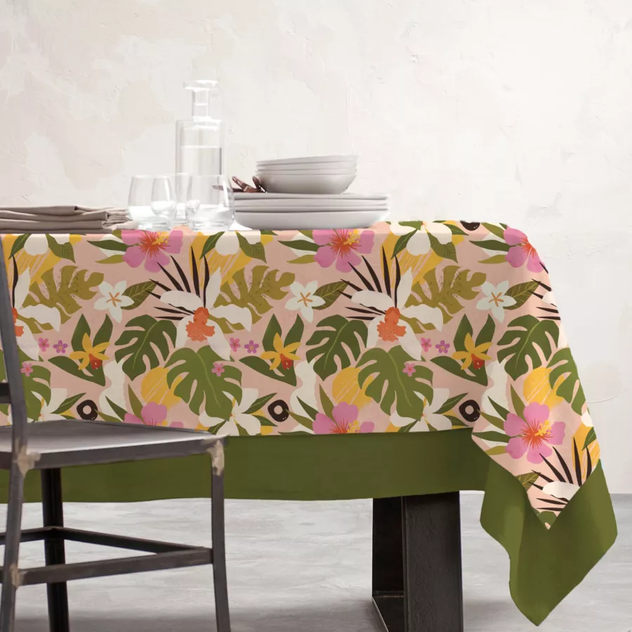 Mantel rectangular de algodón revestido (150 x 250 cm) Rio Multicolor