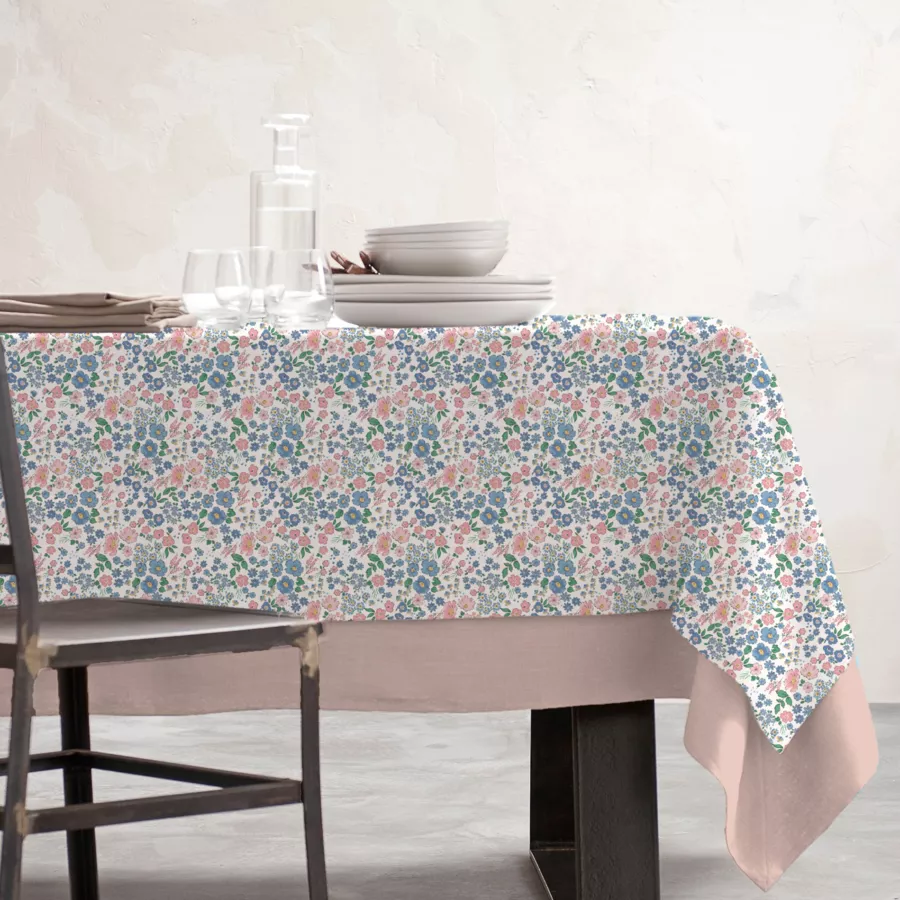 Tischdecke rechteckig Baumwolle beschichtet (150 x 250 cm) Corolle Mehrfarbig