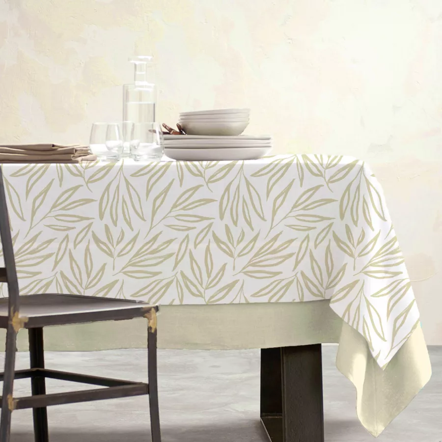 EM - Nappe en coton enduit 150 x 350 cm GALICE naturel