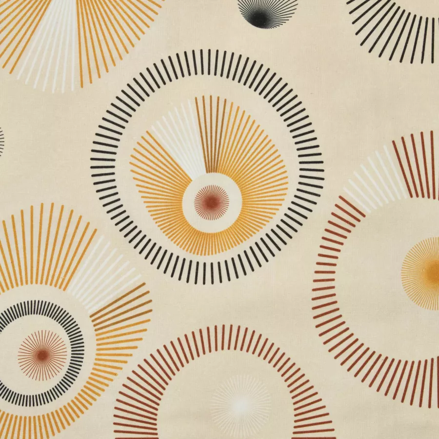 Rechthoekig gecoat katoenen tafelkleed (150 x 250 cm) Manhattan Beige