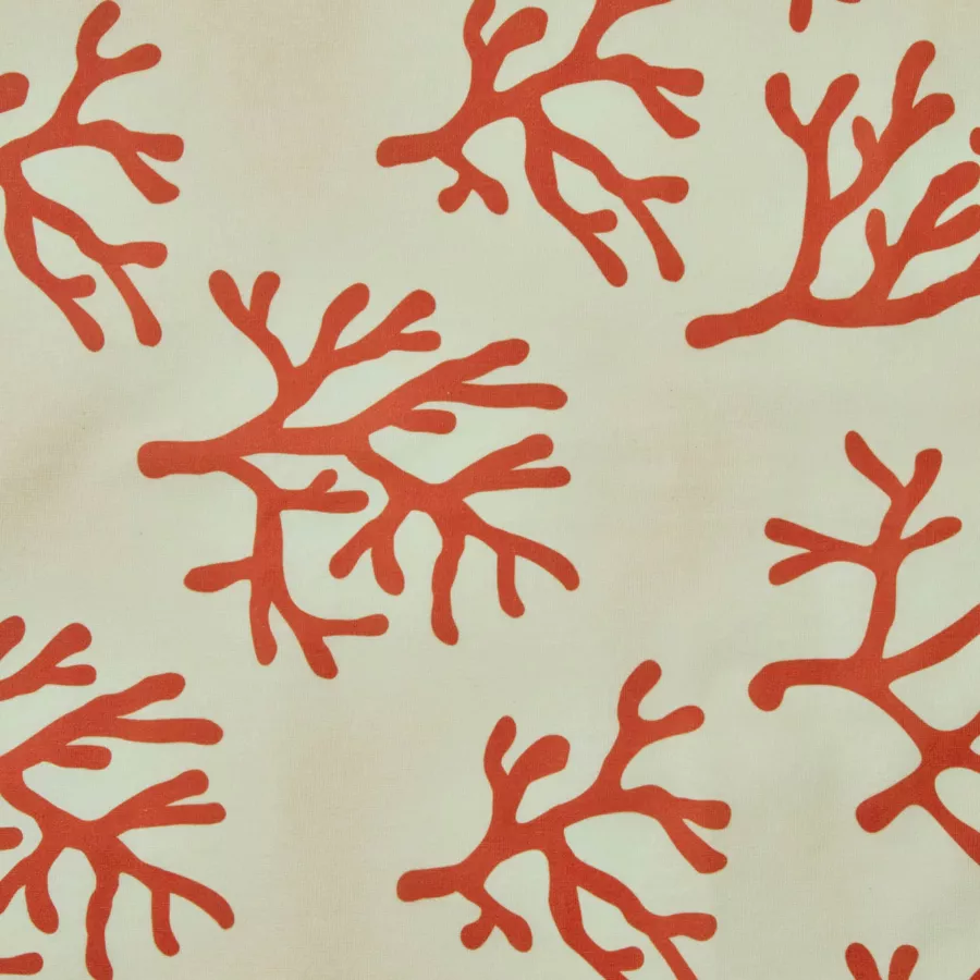 Tischdecke rechteckig Baumwolle beschichtet (150 x 250 cm) Moorea Korallenrot