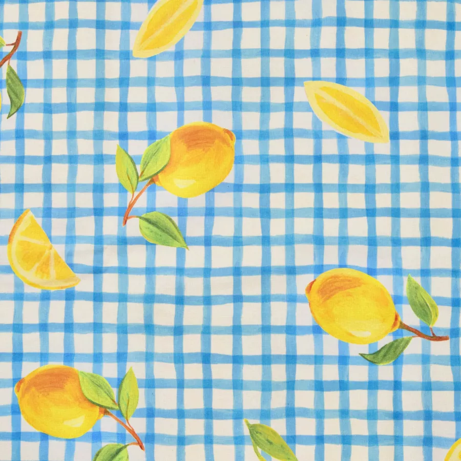 Tischdecke rechteckig Baumwolle beschichtet (150 x 250 cm) Menton Blau