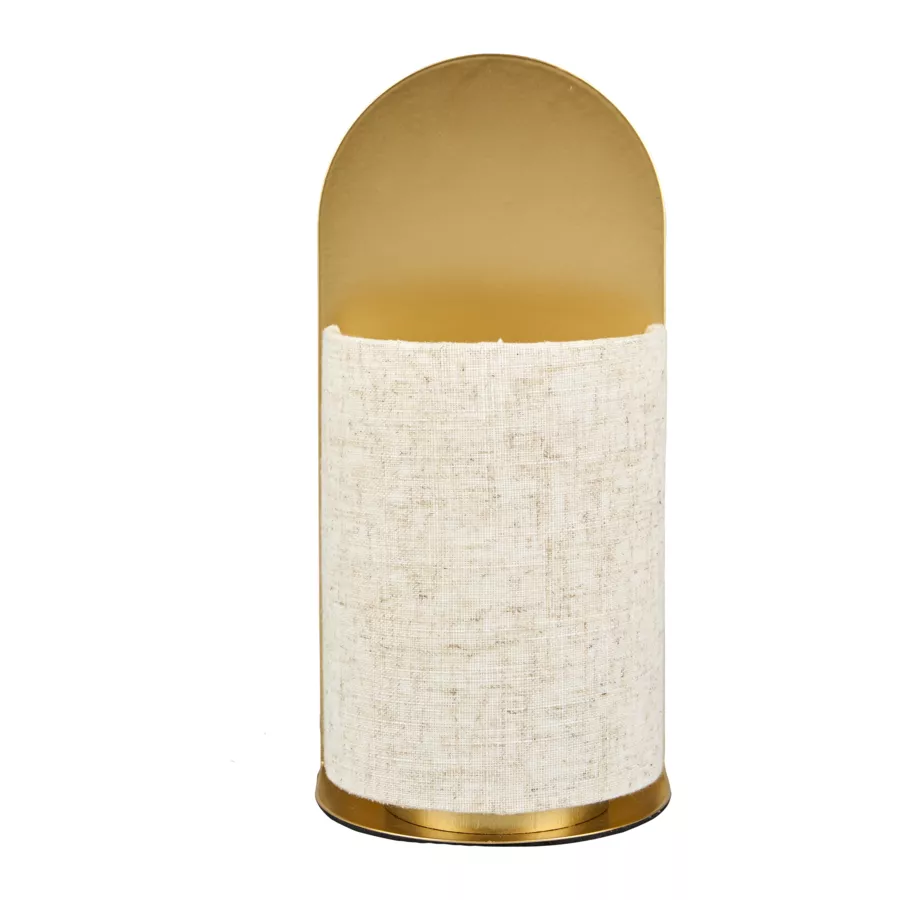 Lampe à poser métal et lin (H27 cm) Ornella Or